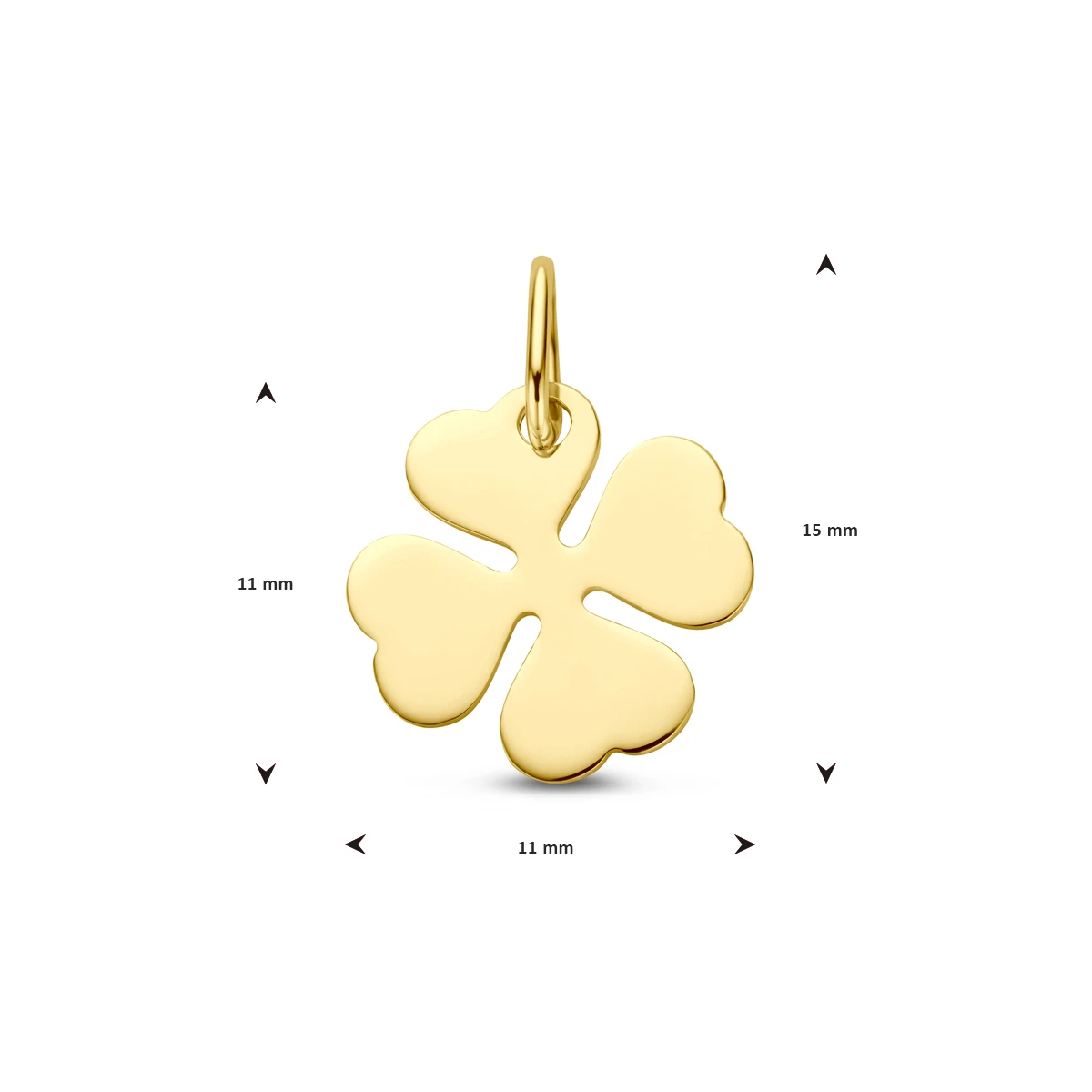 hanger klaver 14K geelgoud