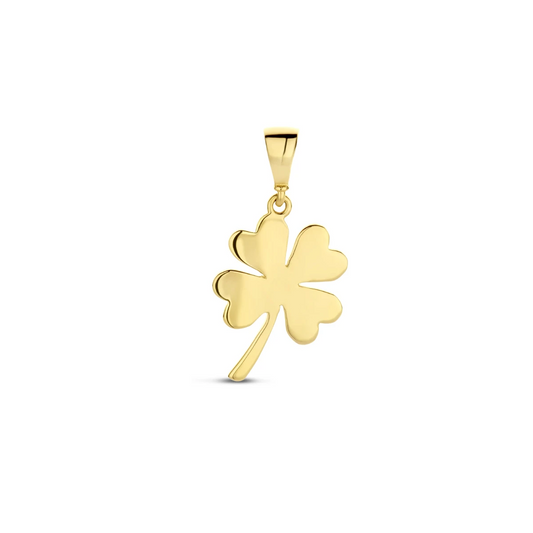 hanger klavertje 15 mm 14K geelgoud