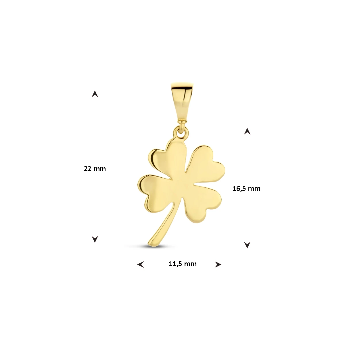 hanger klaver 14K geelgoud