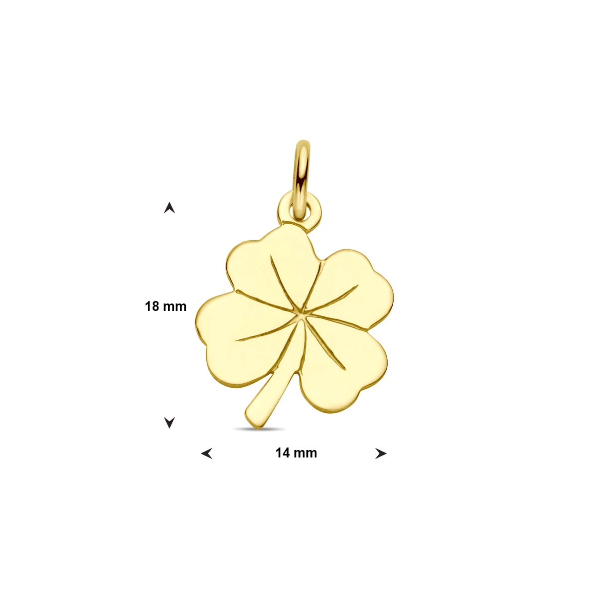 hanger klaver 14K geelgoud