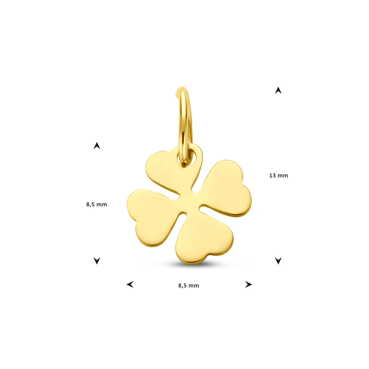 hanger klaver 14K geelgoud
