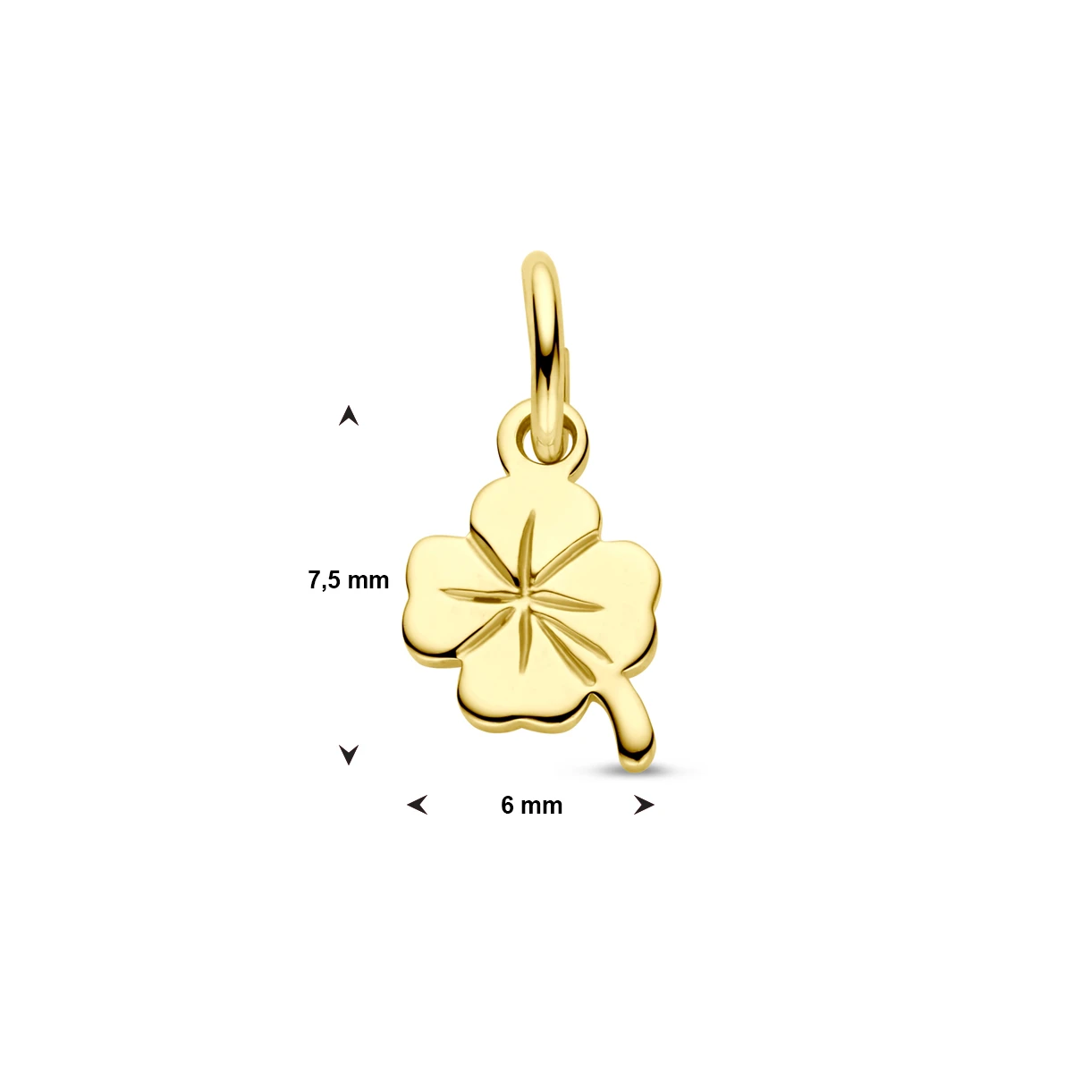 hanger klaver 14K geelgoud
