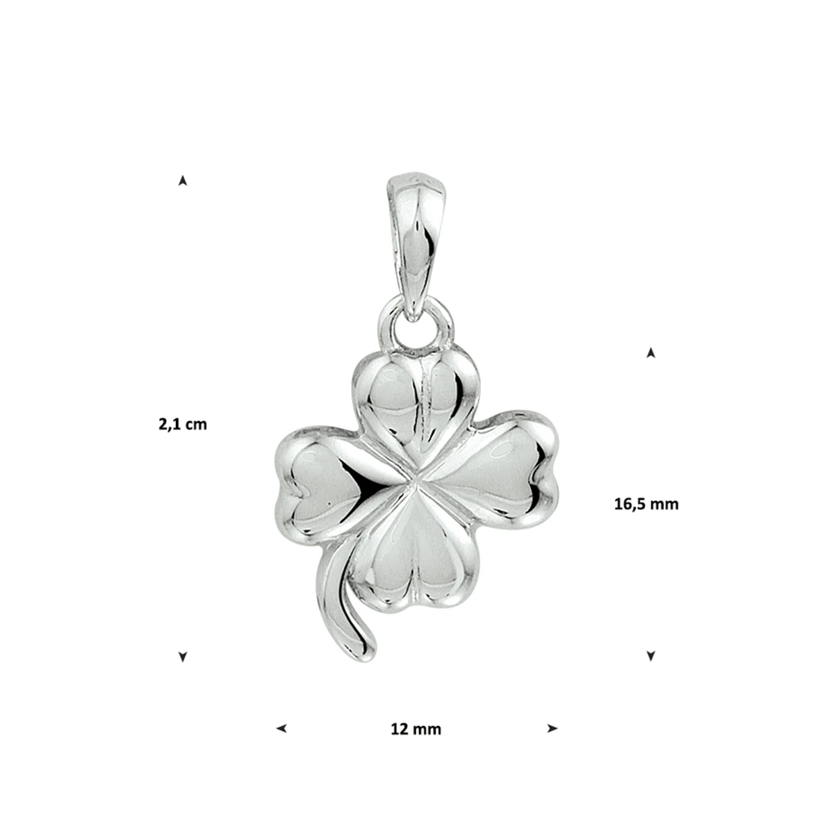 hanger klaver zilver gerhodineerd