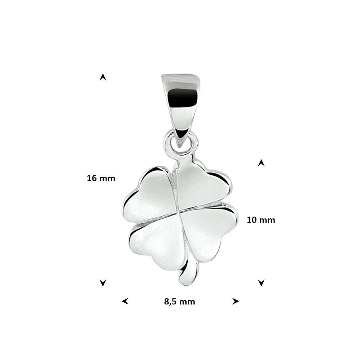 hanger klaver zilver gerhodineerd