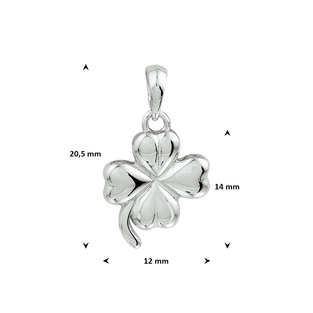 hanger klaver zilver gerhodineerd