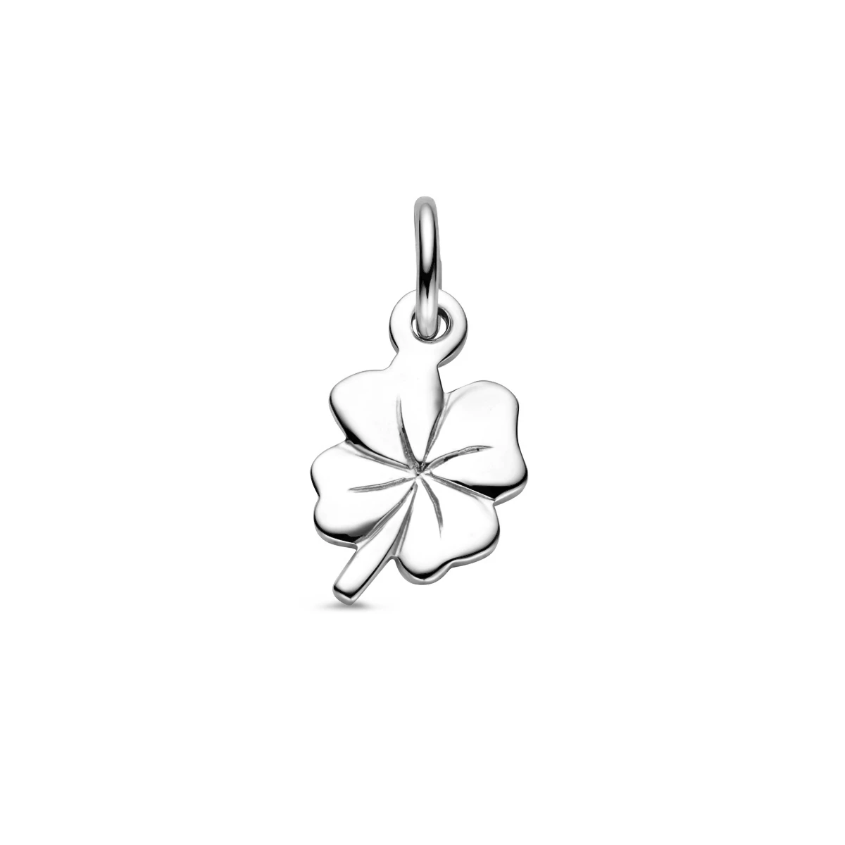 hanger klavertje 12 mm 14K witgoud