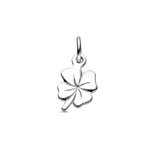 hanger klavertje 9 mm 14K witgoud