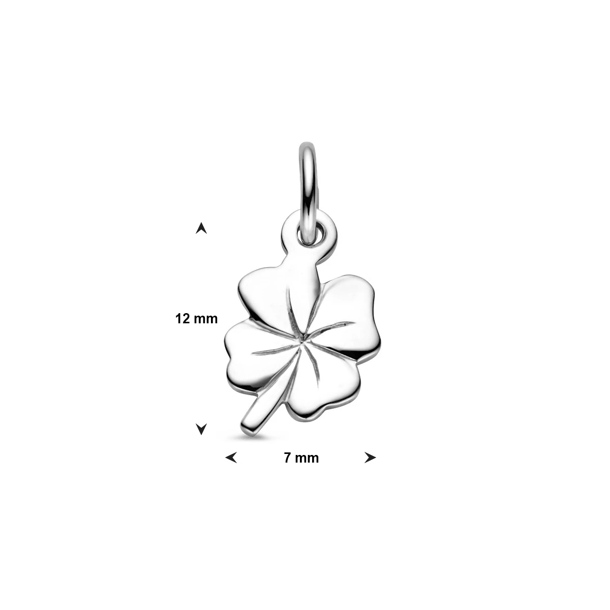 hanger klavertje 12 mm 14K witgoud