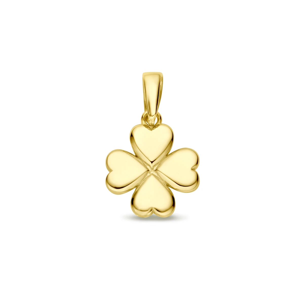 hanger klavertje 16 mm 14K geelgoud
