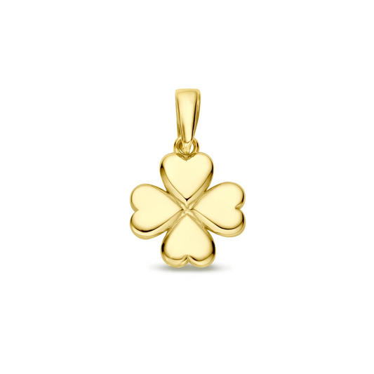 hanger klavertje 16 mm 14K geelgoud
