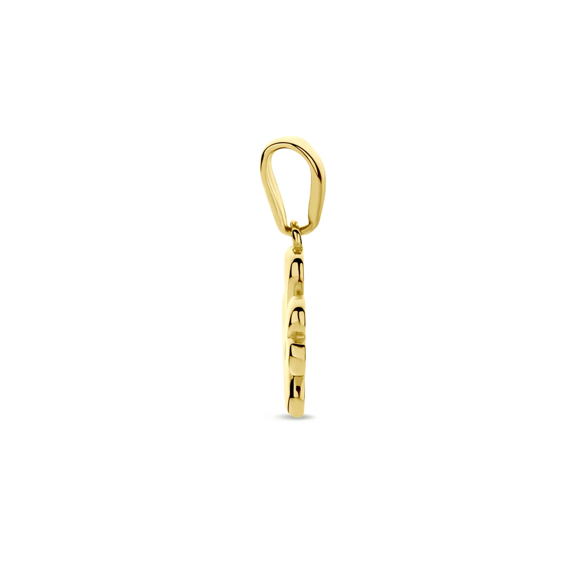 hanger klavertje 16 mm 14K geelgoud