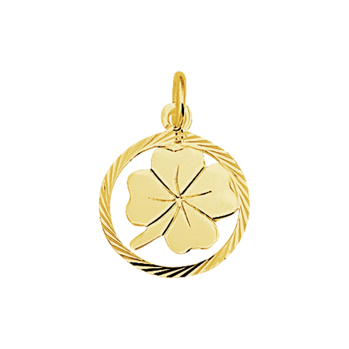 hanger klavertje gediamanteerd 14K geelgoud