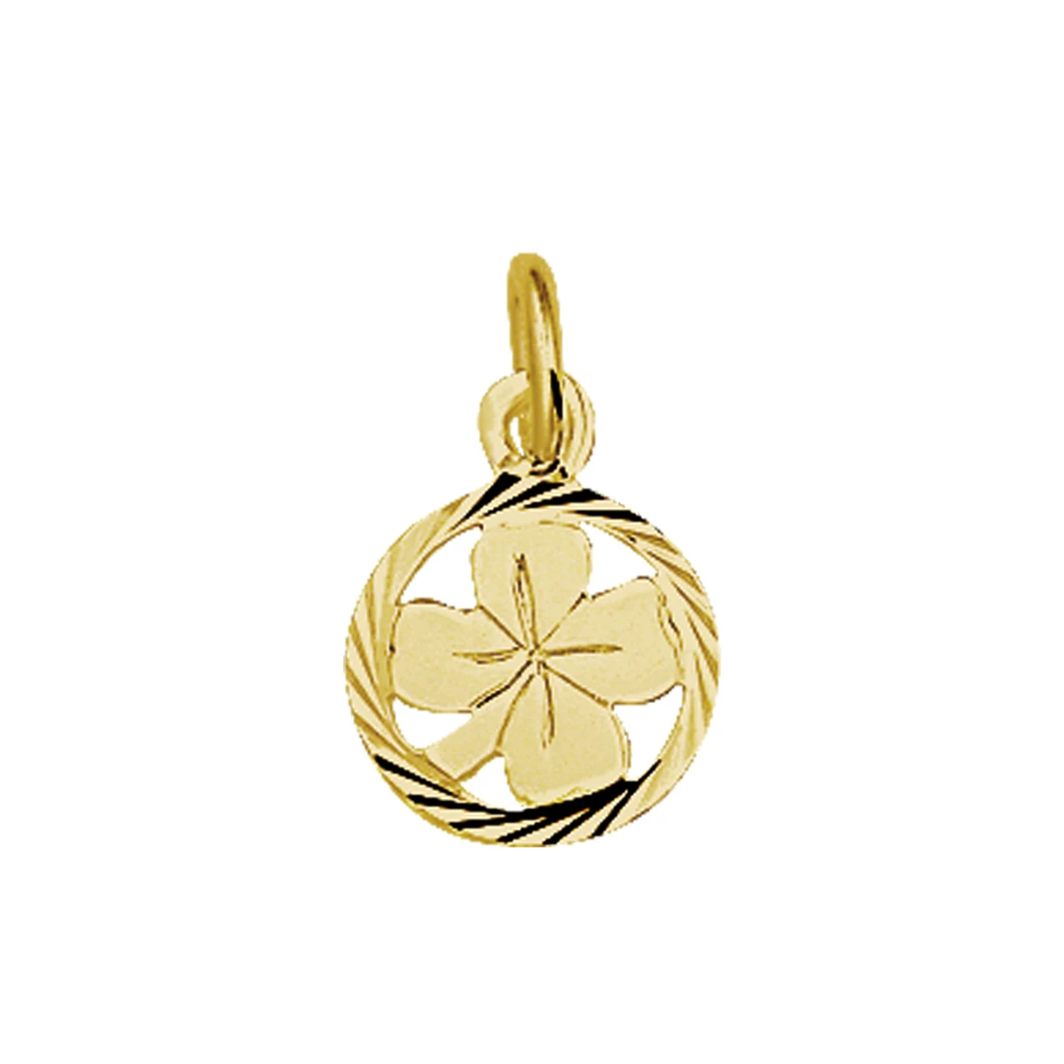 hanger klavertje gediamanteerd 14K geelgoud
