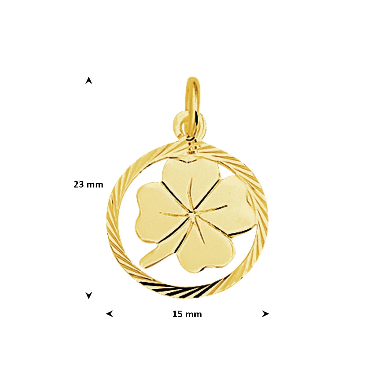 hanger klavertje gediamanteerd 14K geelgoud