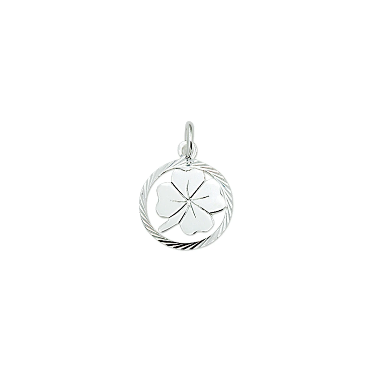 hanger klavertje gediamanteerd zilver gerhodineerd