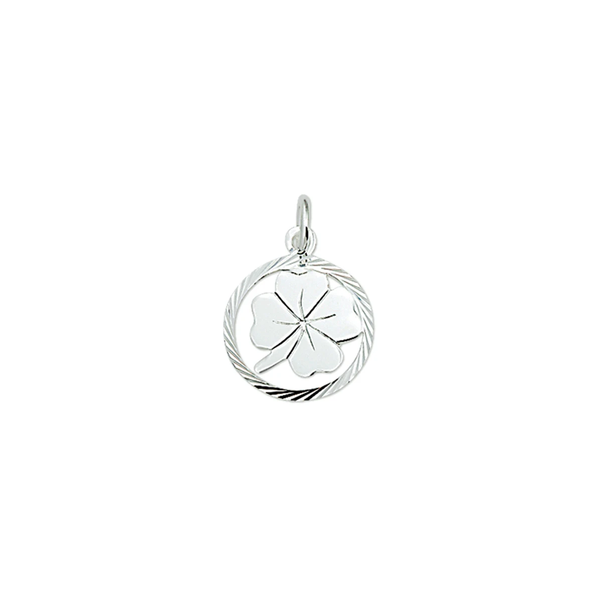 hanger klavertje gediamanteerd zilver gerhodineerd