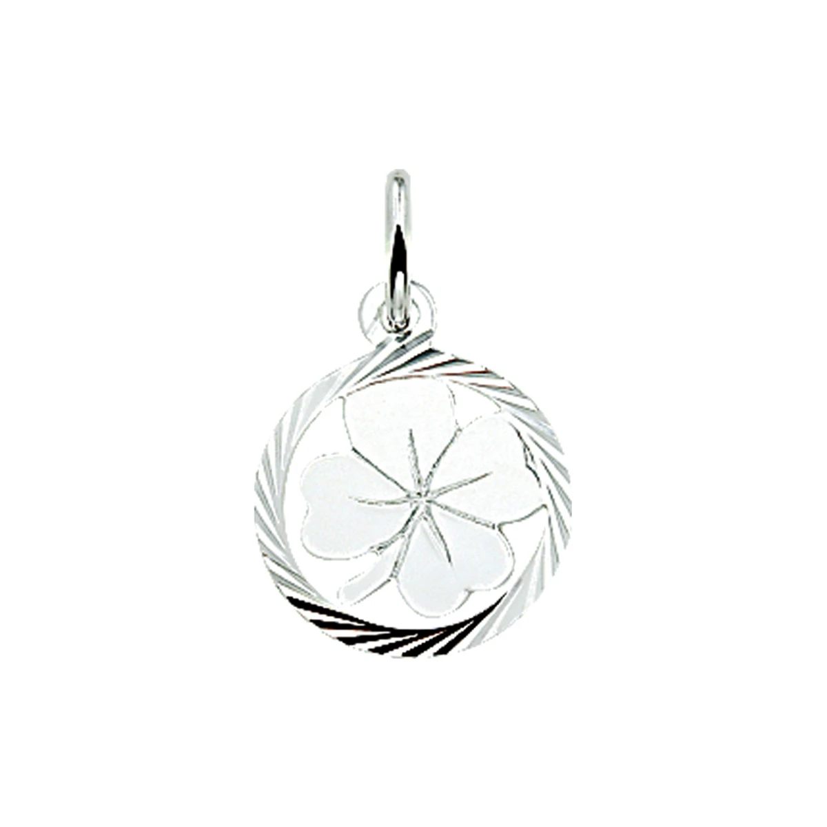 hanger klavertje gediamanteerd zilver wit