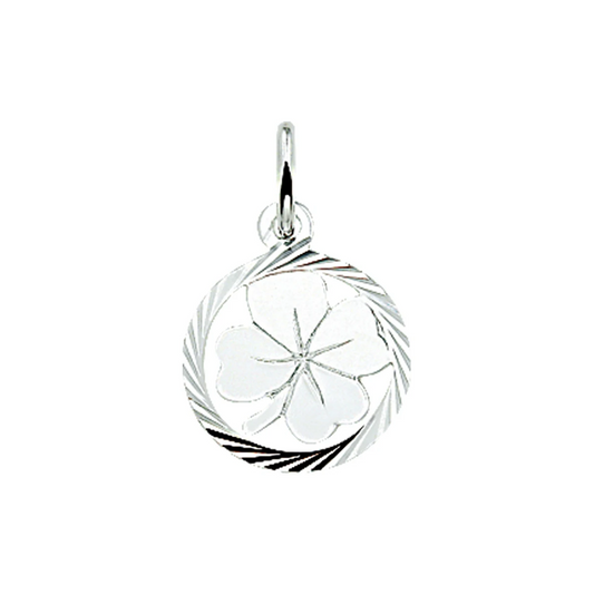 hanger klavertje gediamanteerd zilver wit