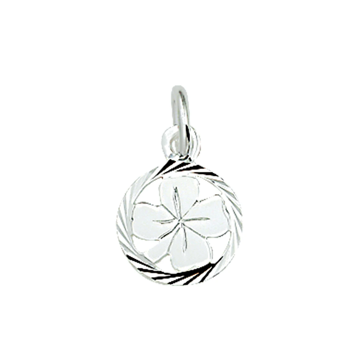 hanger klavertje gediamanteerd zilver wit