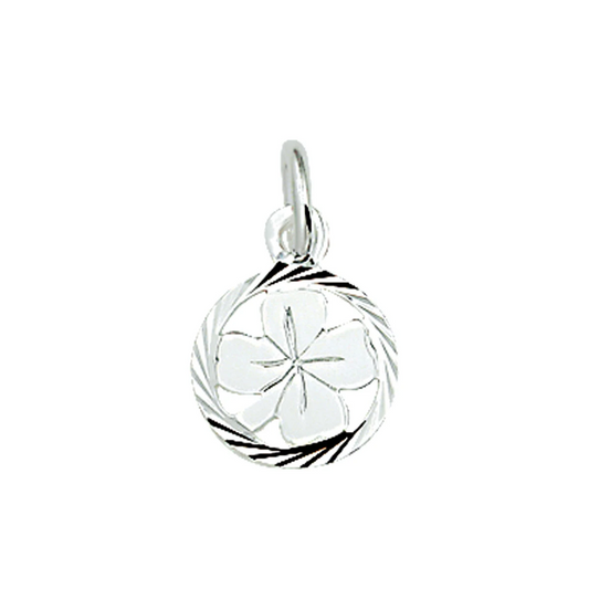 hanger klavertje gediamanteerd zilver wit