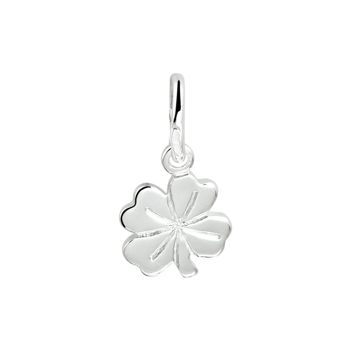 hanger klavertje zilver wit
