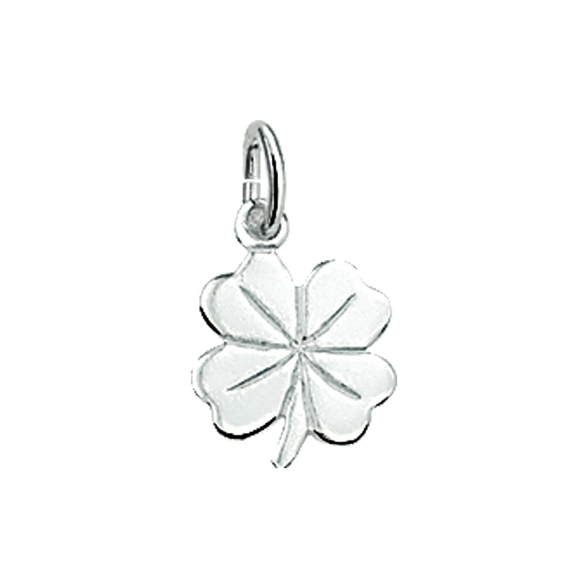 hanger klavertje zilver wit