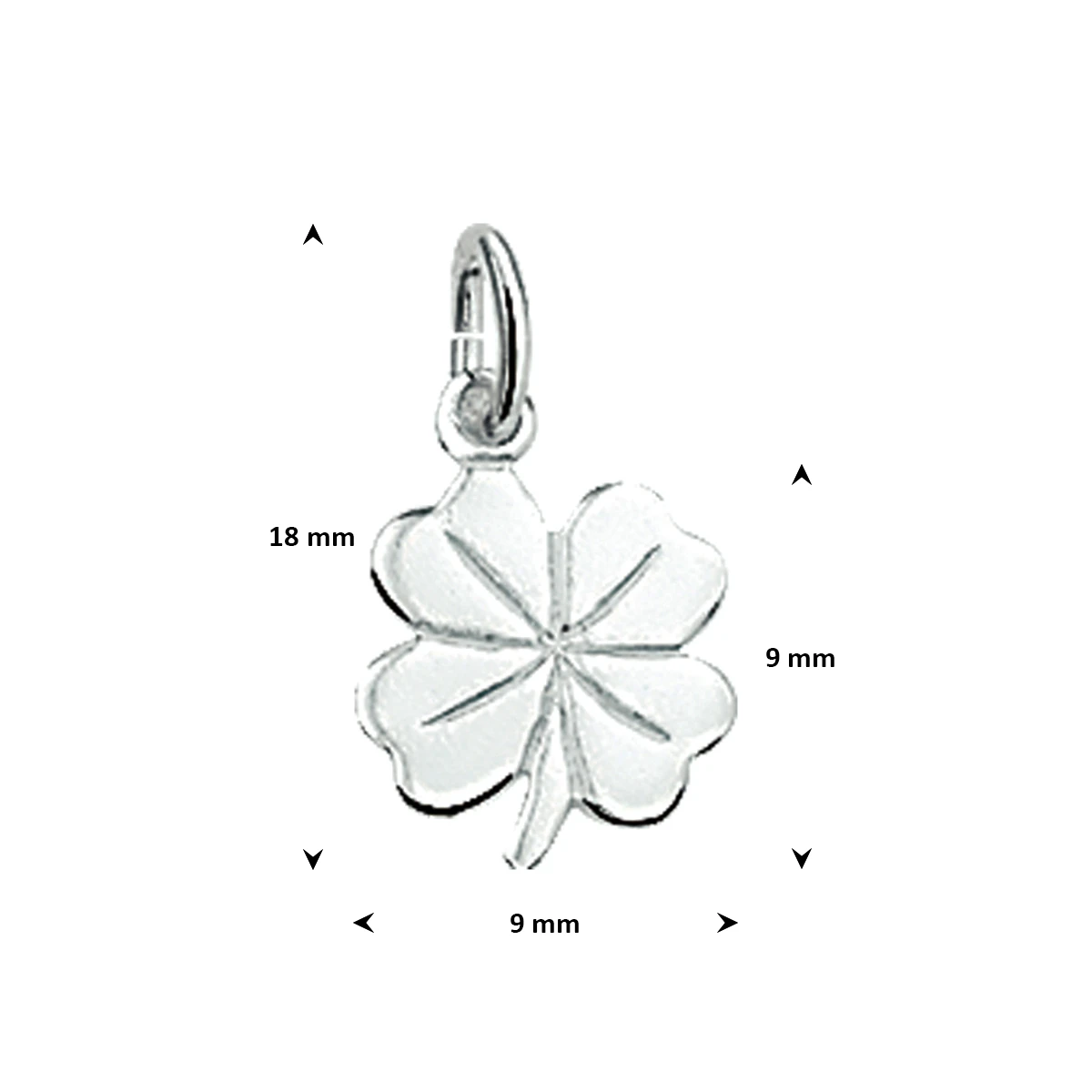 hanger klavertje zilver wit