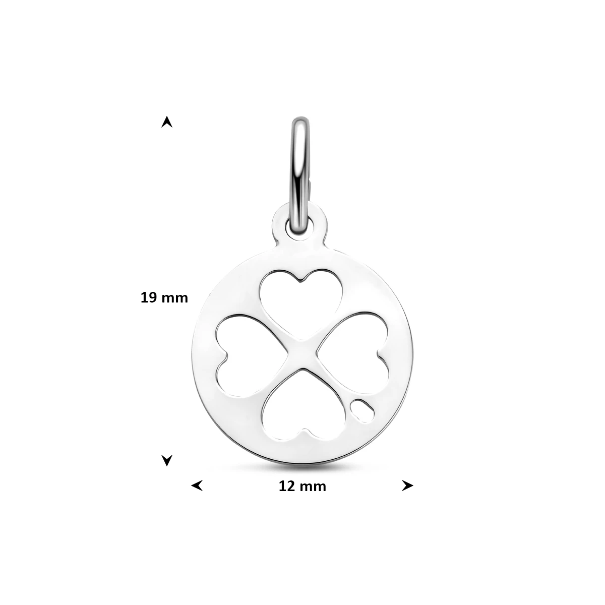 hanger klavertjes 19 mm zilver gerhodineerd