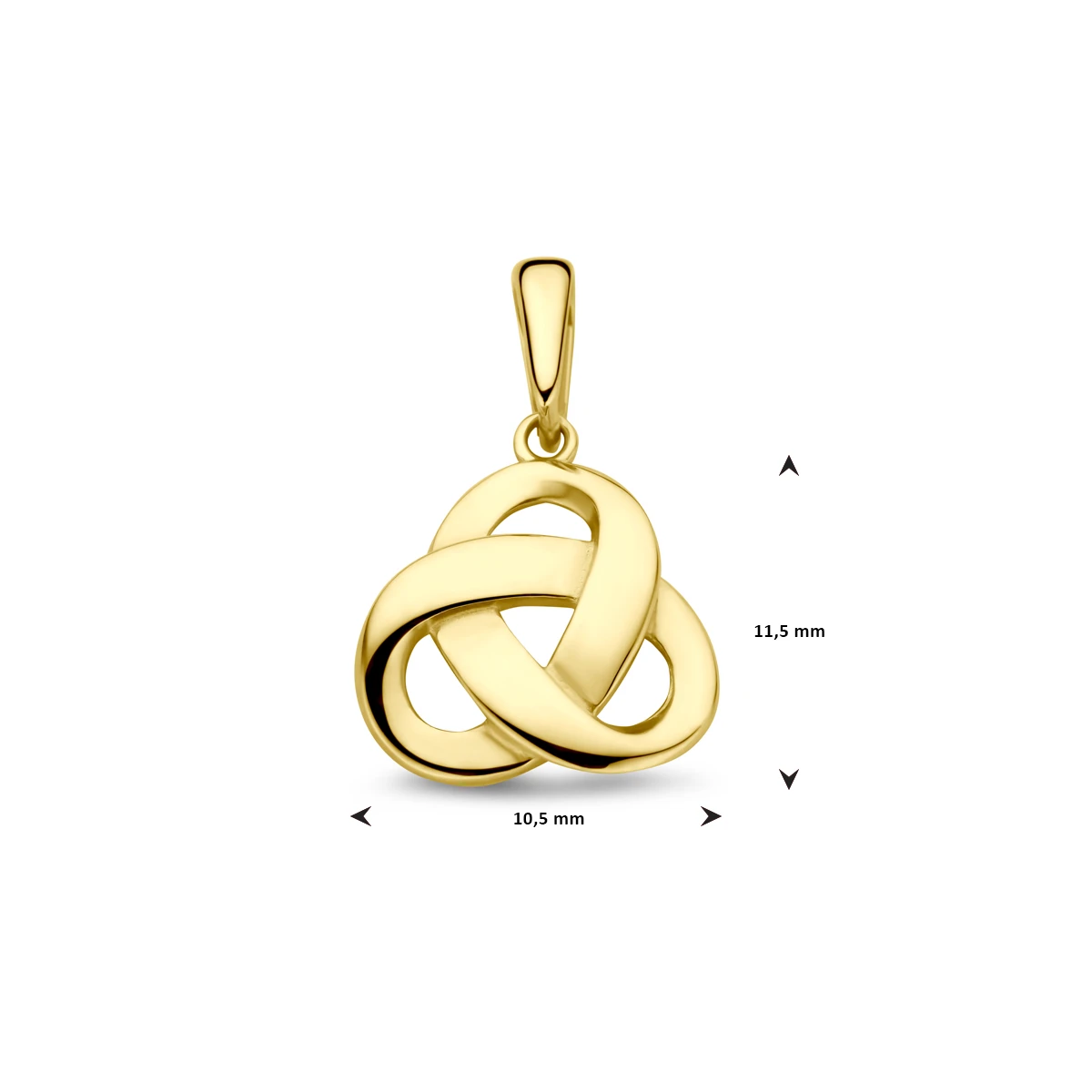 hanger knoop 16 mm 14K geelgoud