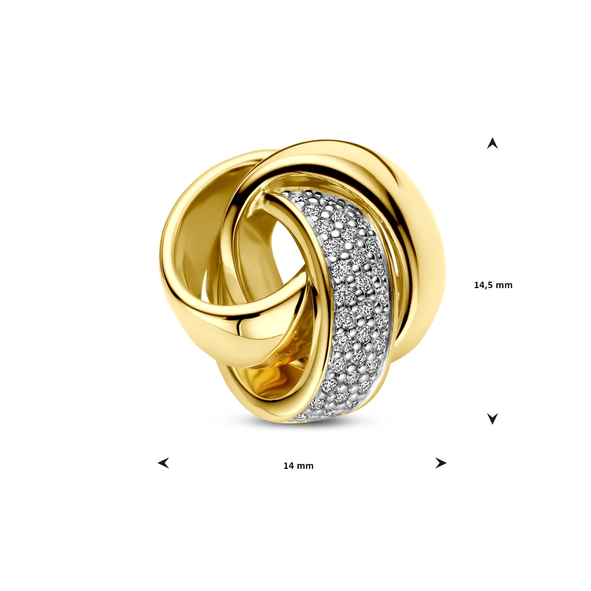 hanger knoop diamant 0.14ct h si 14K geelgoud