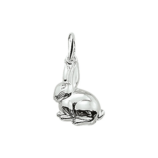 hanger konijn zilver wit