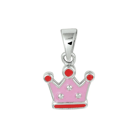 hanger kroon emaille zilver gerhodineerd