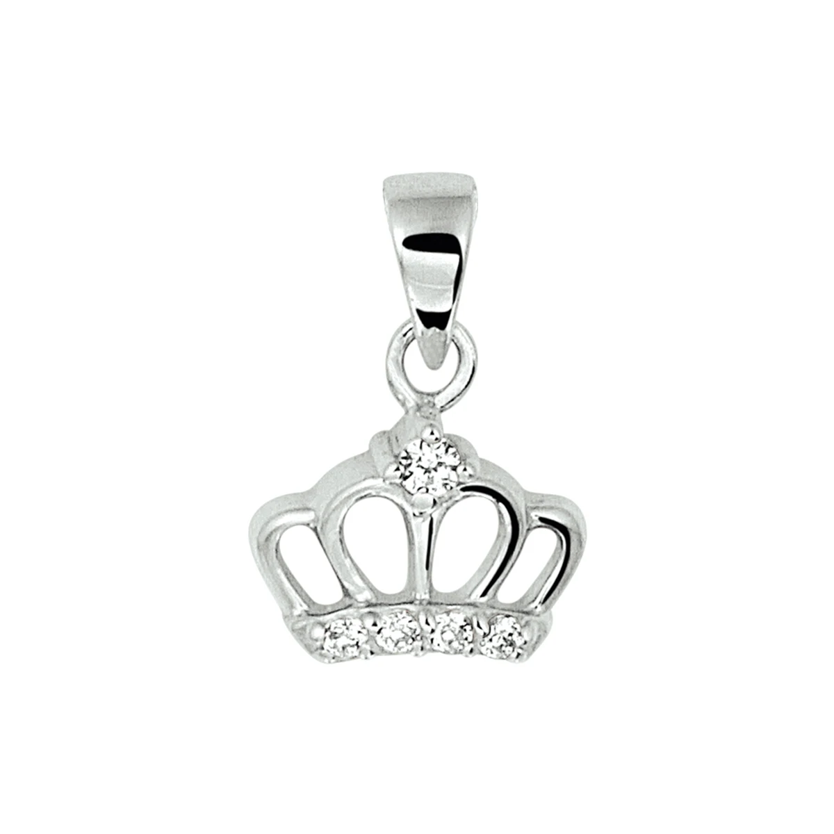 hanger kroon zirkonia zilver gerhodineerd