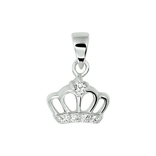 hanger kroon zirkonia zilver gerhodineerd