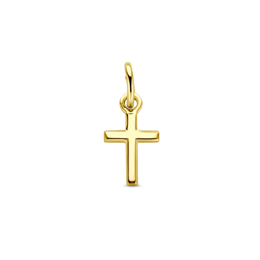 hanger kruis 14 mm 14K geelgoud