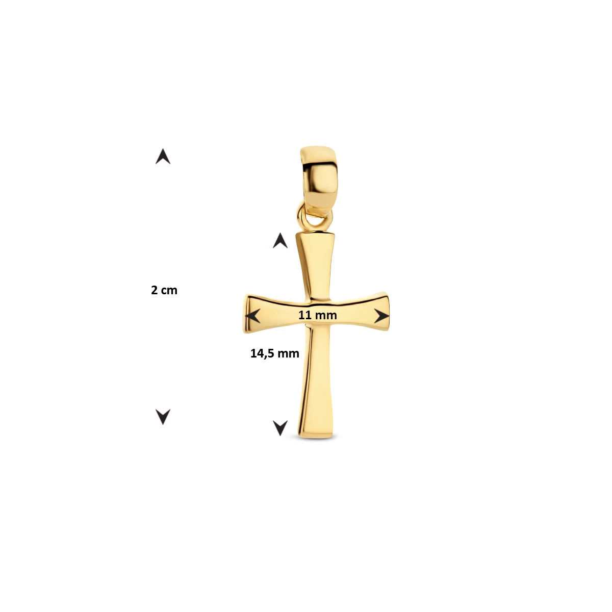 hanger kruis 14K geelgoud