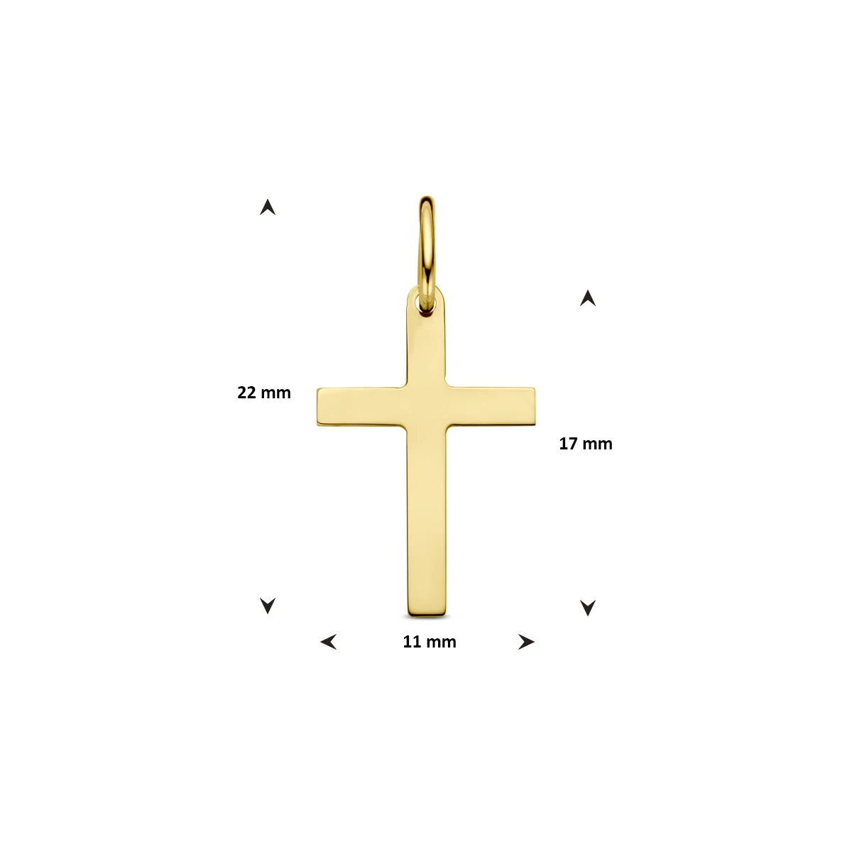 hanger kruis 14K geelgoud