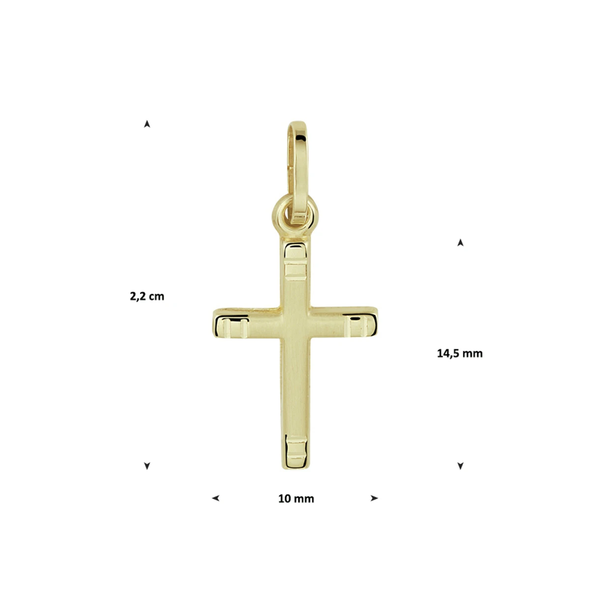 hanger kruis 14K geelgoud