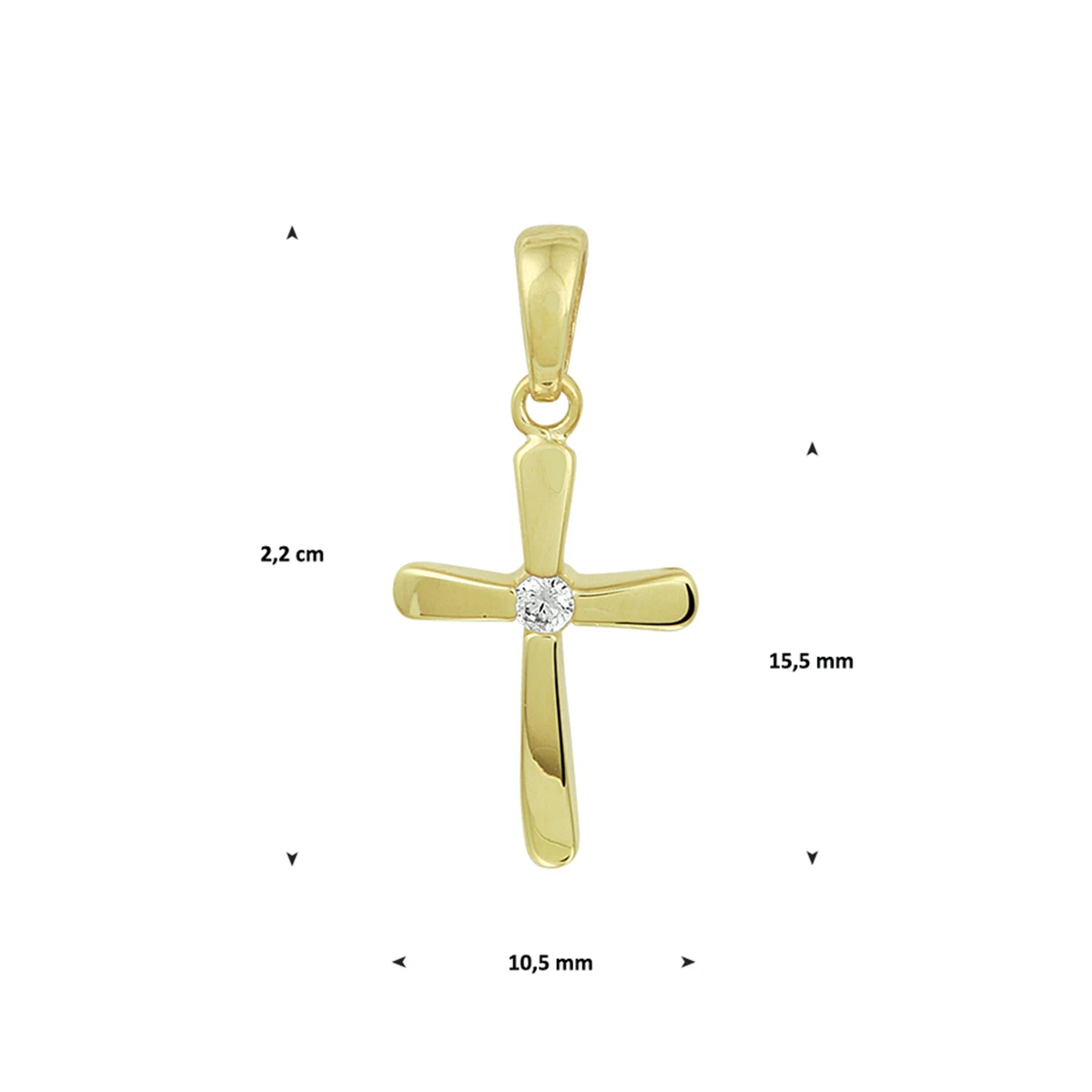 hanger kruis 14K geelgoud