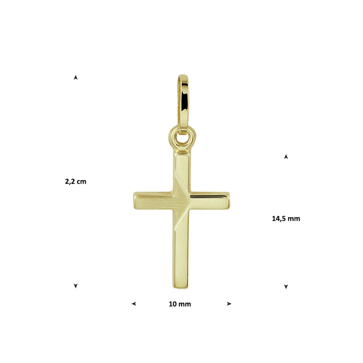 hanger kruis 14K geelgoud