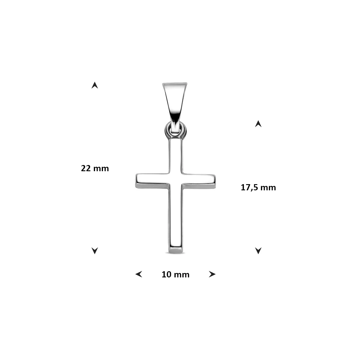 hanger kruis 19,5 mm 14K witgoud