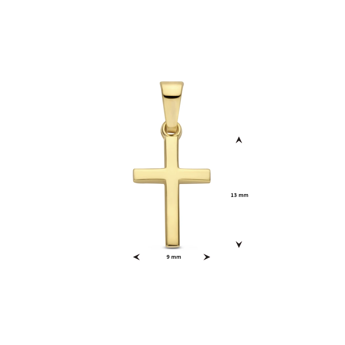 hanger kruis 20 mm 14K geelgoud