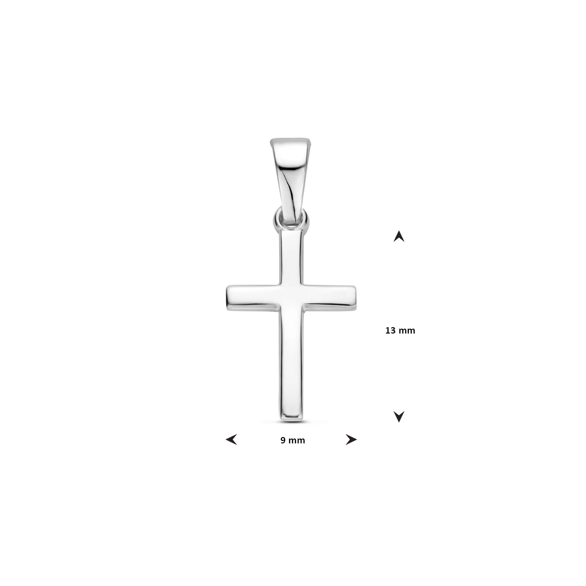 hanger kruis 20 mm zilver gerhodineerd