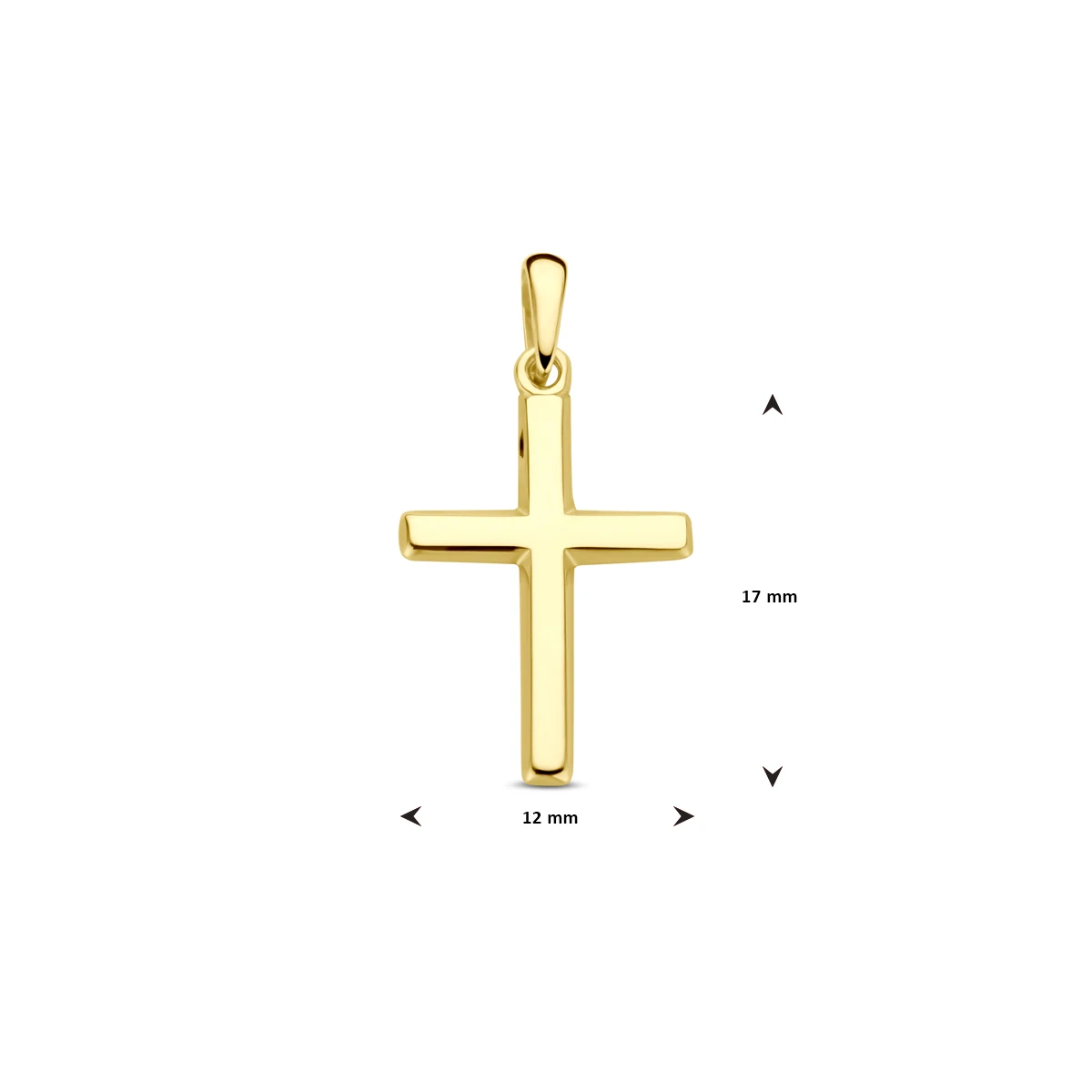 hanger kruis 23 mm 14K geelgoud