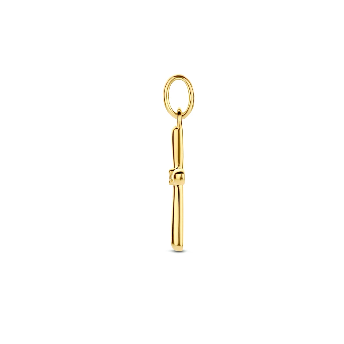 hanger kruis diamant 0.01ct h si 14K geelgoud