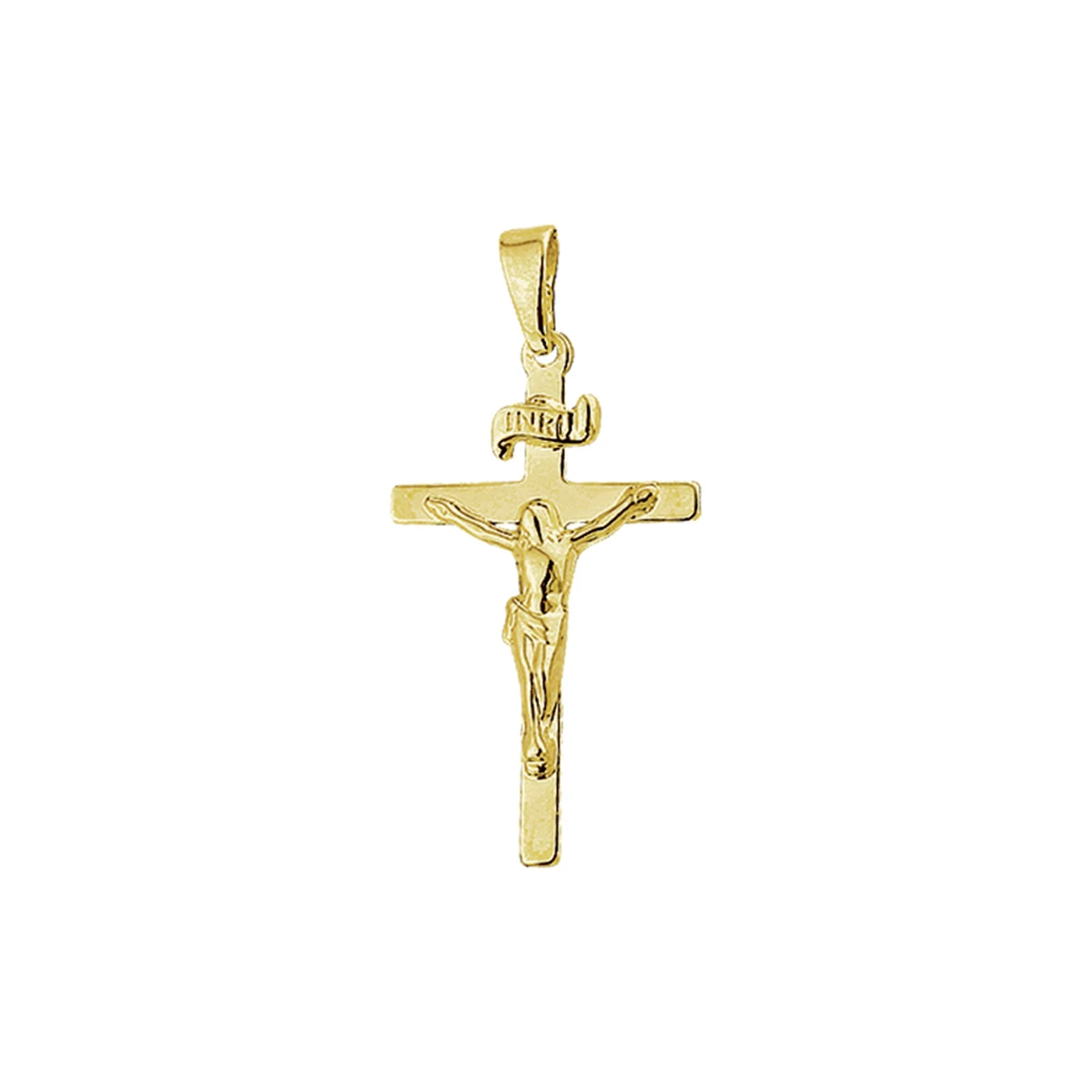 hanger kruis en corpus 24 mm 14K geelgoud