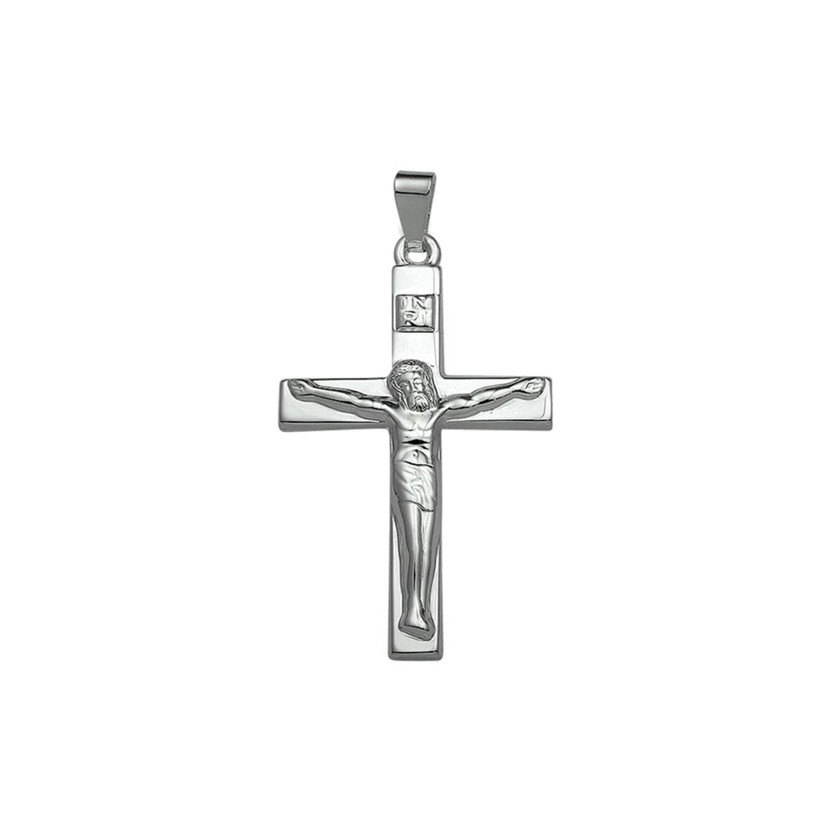hanger kruis en corpus zilver wit