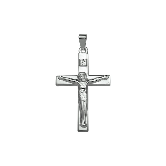 hanger kruis en corpus zilver wit
