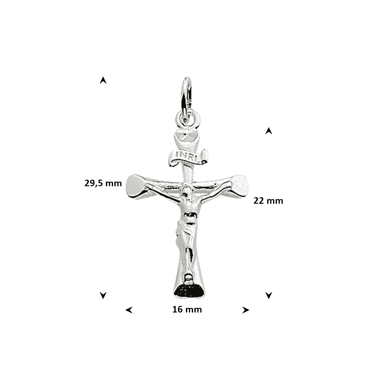 hanger kruis en corpus zilver wit