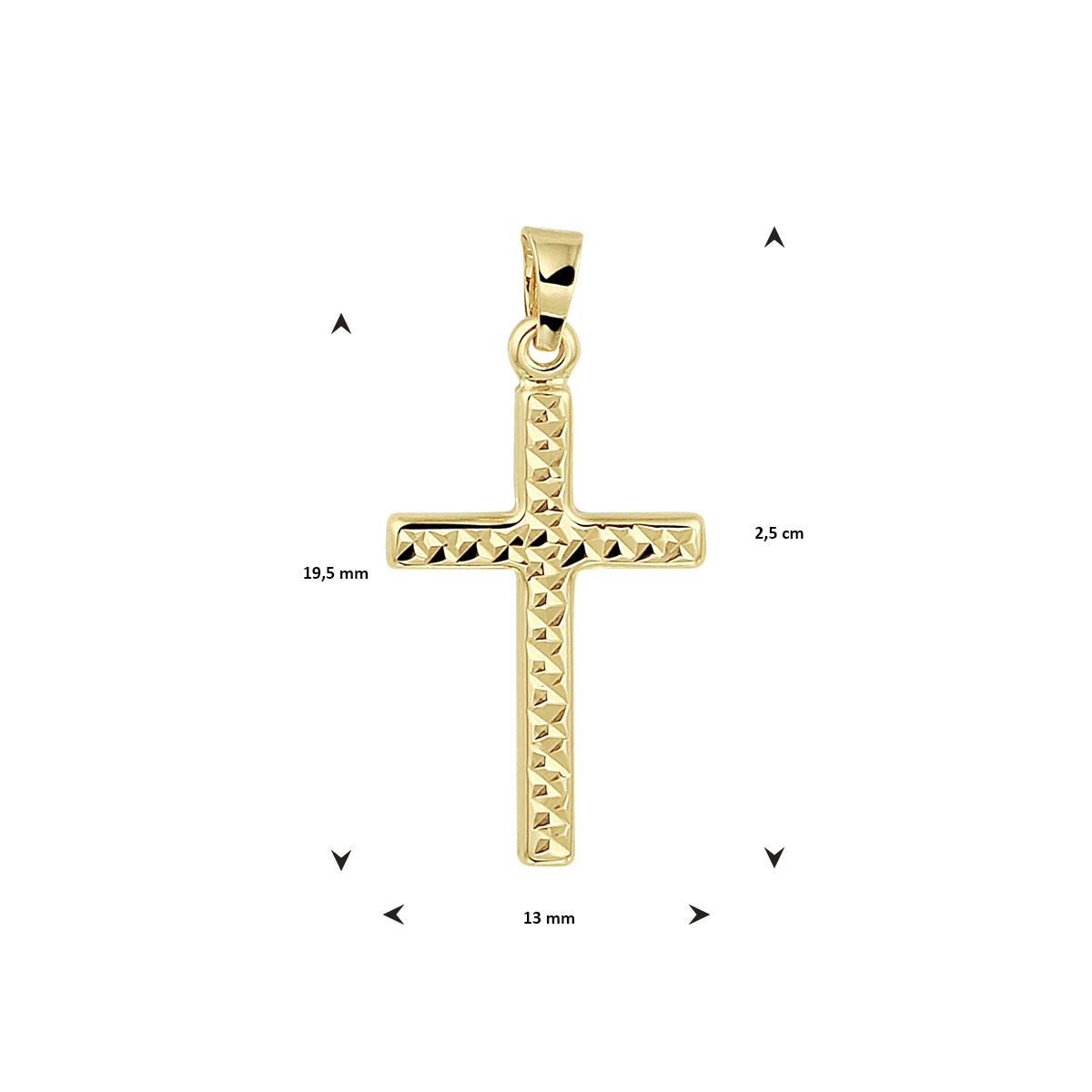 hanger kruis gediamanteerd 14K geelgoud